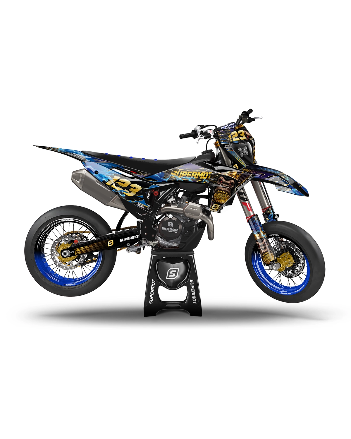 Kit Déco Moto Semi-Perso - GORILLA KING, Bleu, photo 1