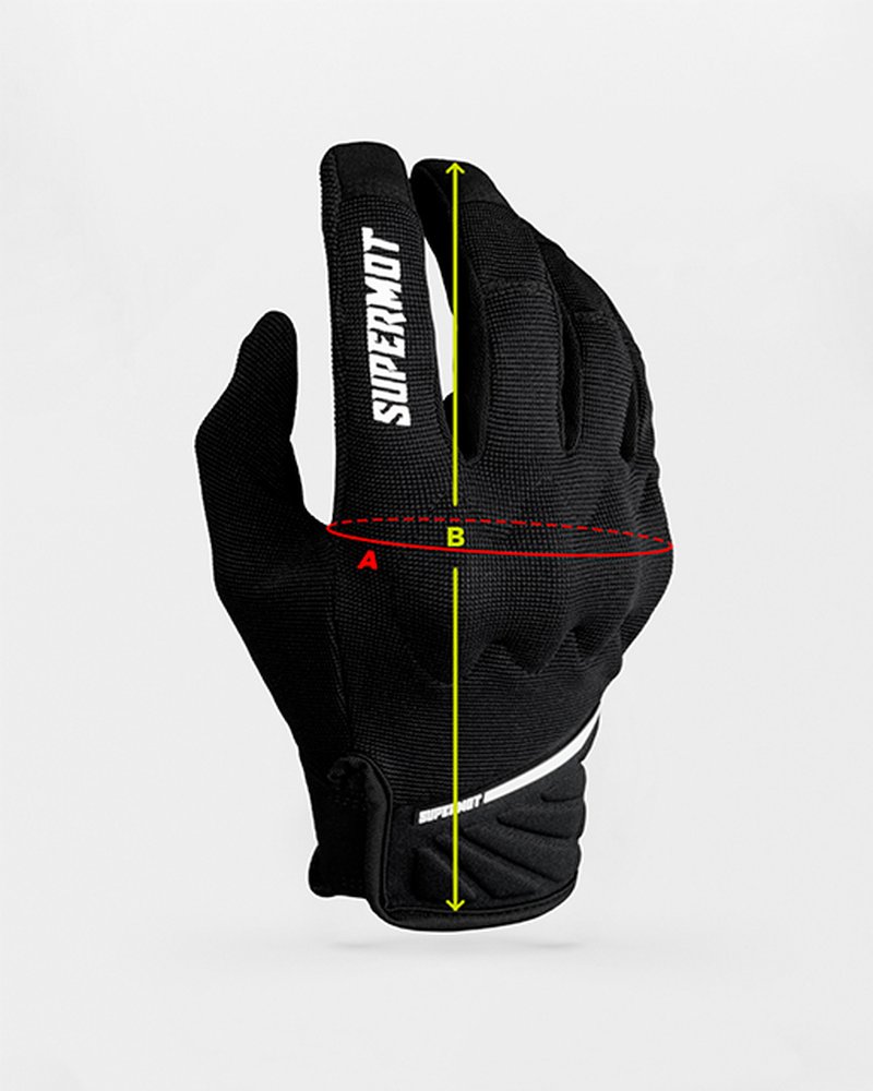 Gants SUPERMOT : A tour de main, B longueur