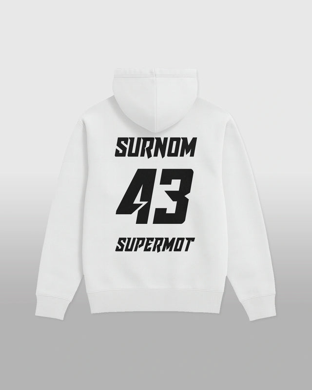 Hoodie Sweat à Capuche PERSONNALISÉ Blanc