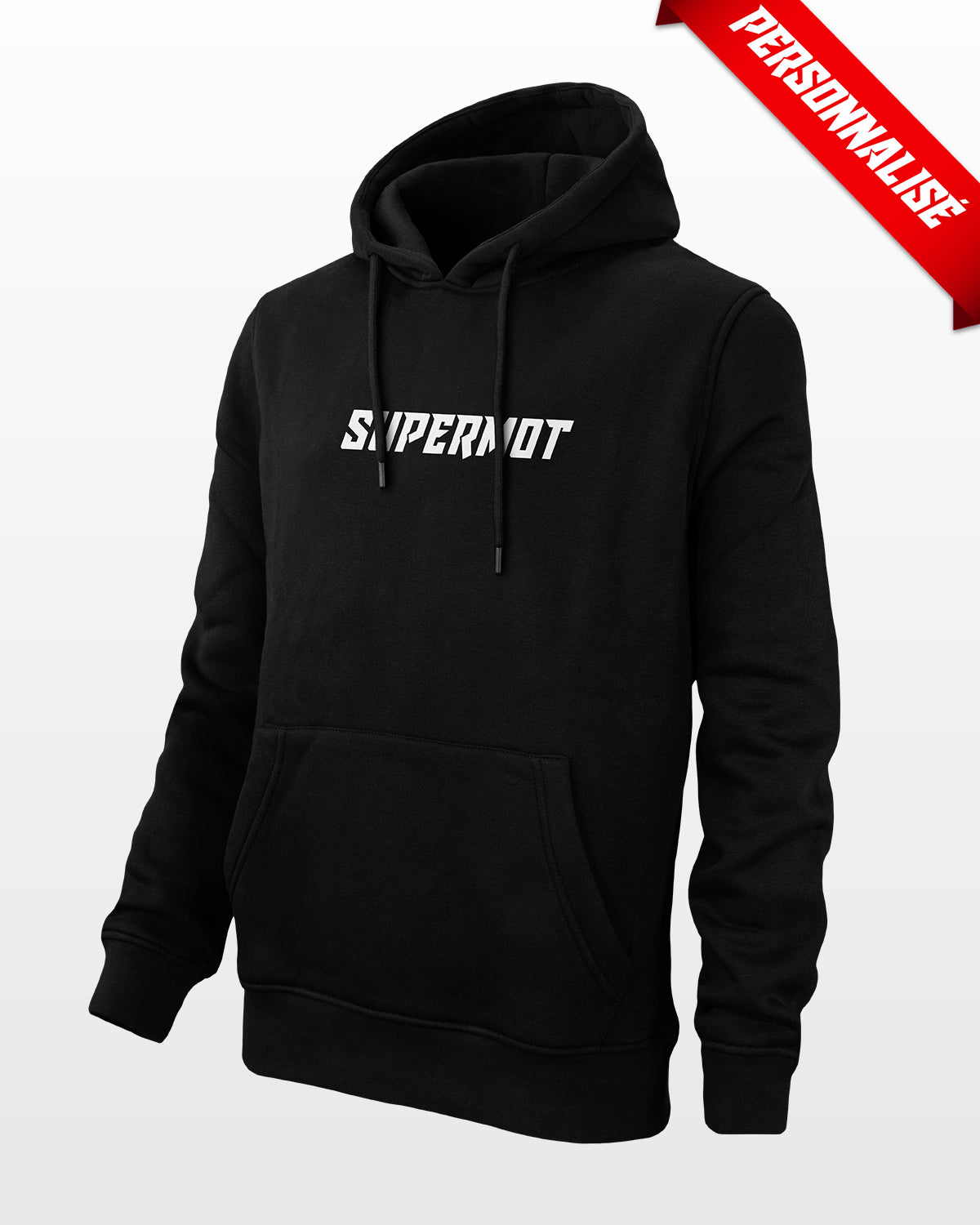 Hoodie Sweat à Capuche SUPERMOT PERSONNALISÉ Noir, photo 7