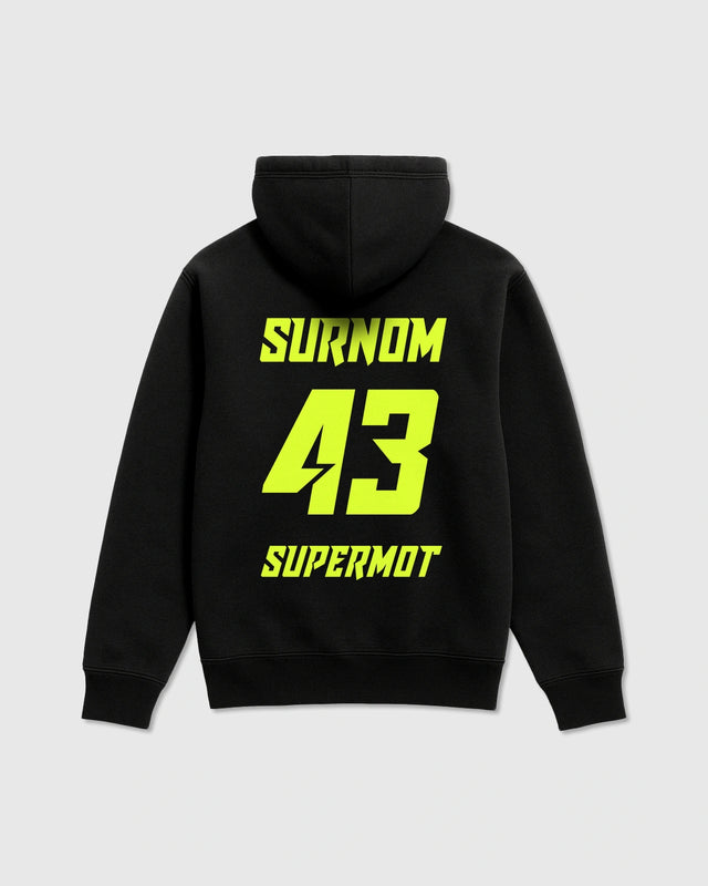 Hoodie Sweat à Capuche PERSONNALISÉ Jaune Fluo