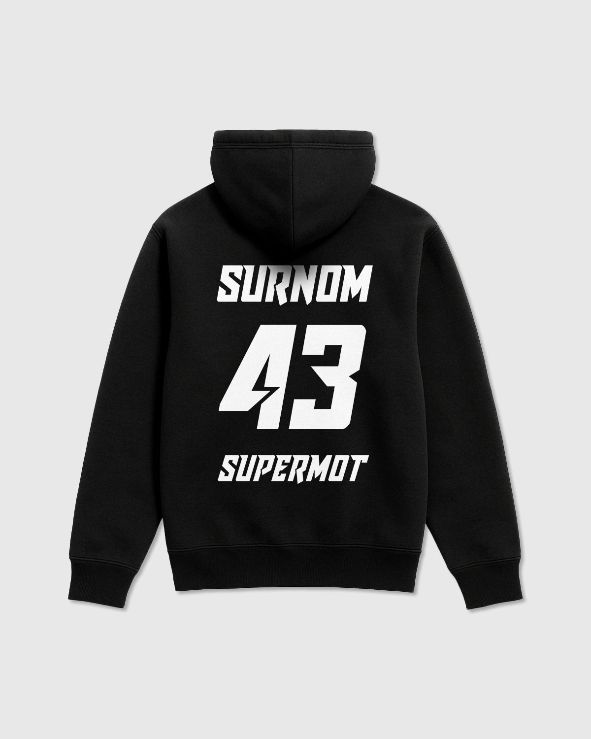 Hoodie Sweat à Capuche SUPERMOT PERSONNALISÉ Noir, photo 1