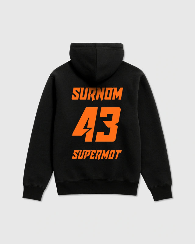 Hoodie Sweat à Capuche PERSONNALISÉ Orange Fluo