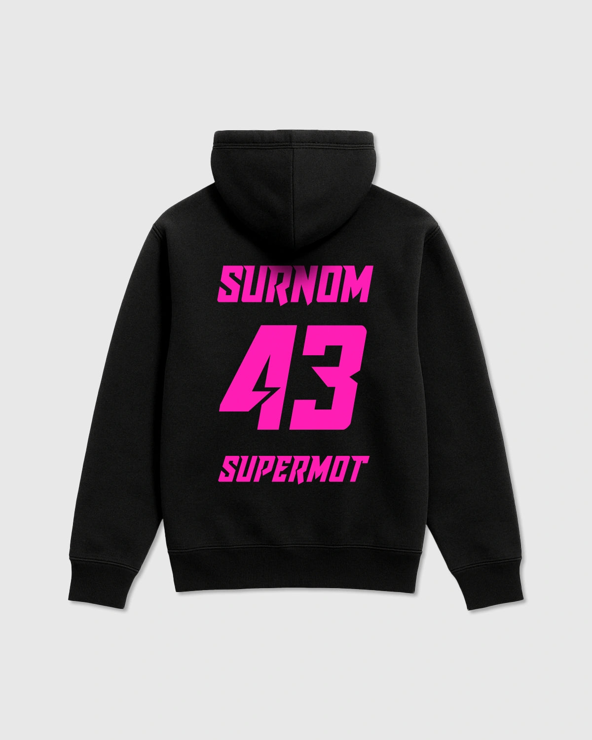 Hoodie Sweat à Capuche PERSONNALISÉ Rose Fluo, photo 1
