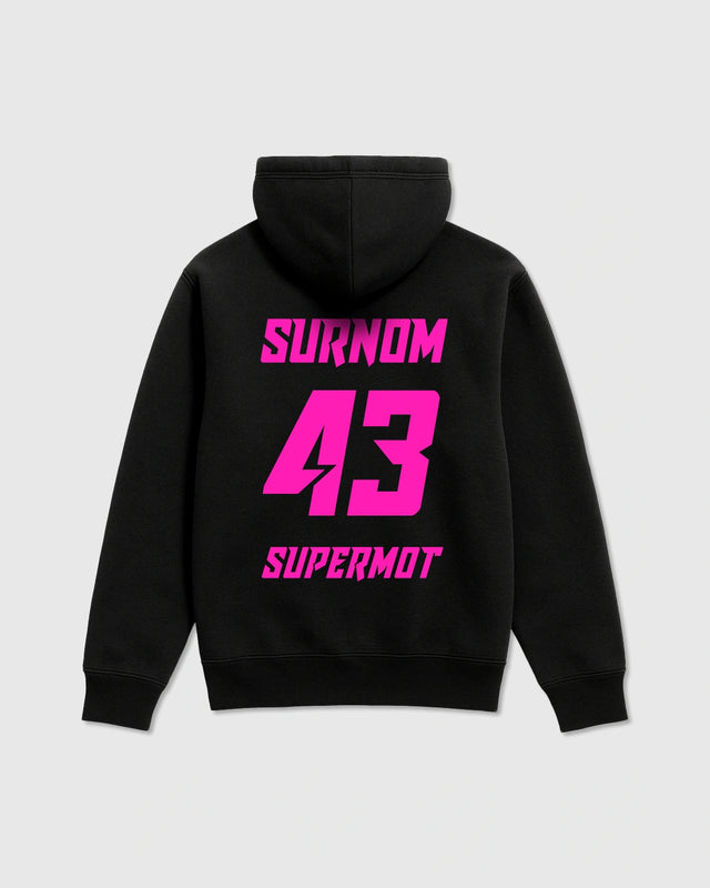 Hoodie Sweat à Capuche PERSONNALISÉ Rose Fluo