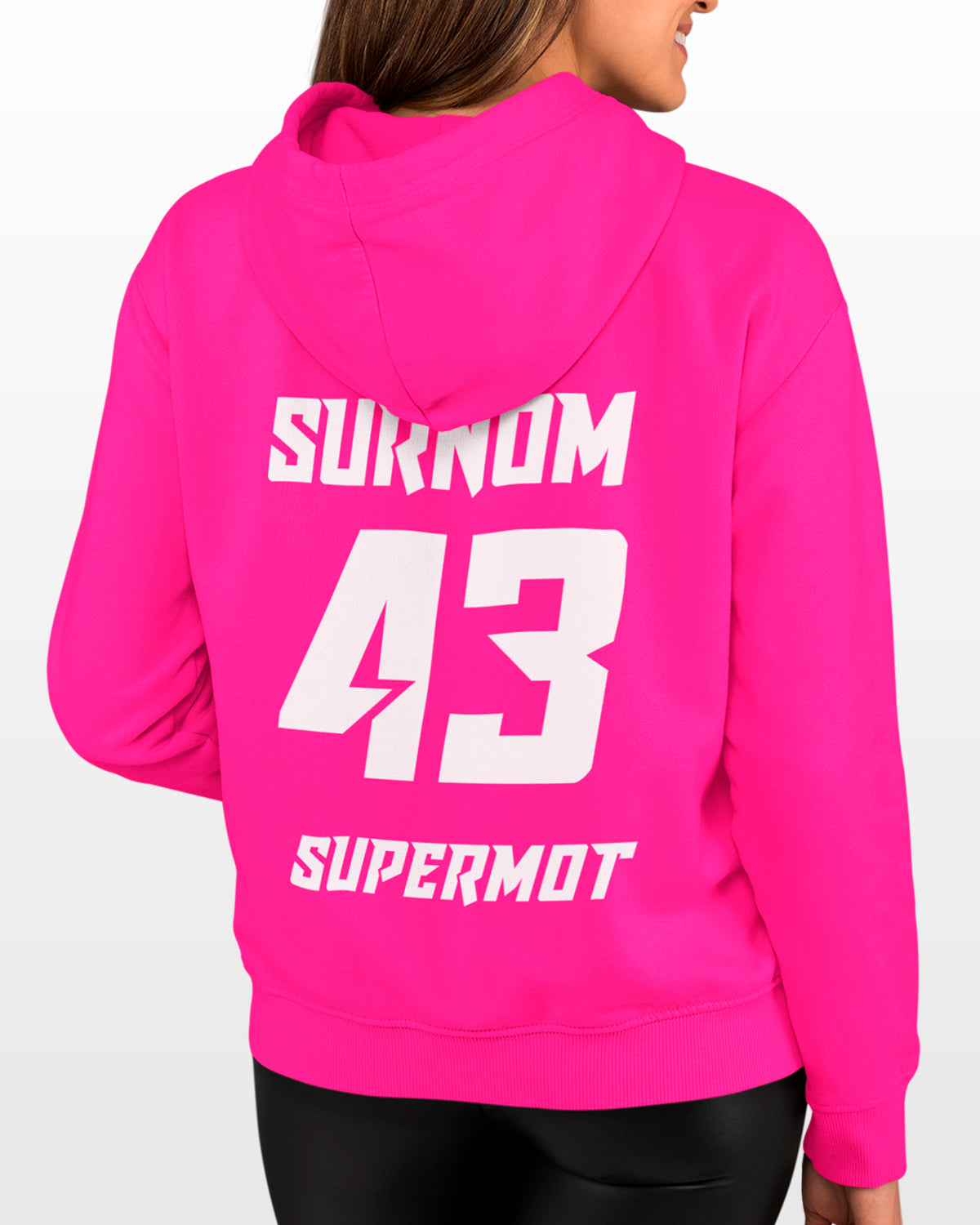 Hoodie Sweat à Capuche PERSONNALISÉ Rose, photo 3
