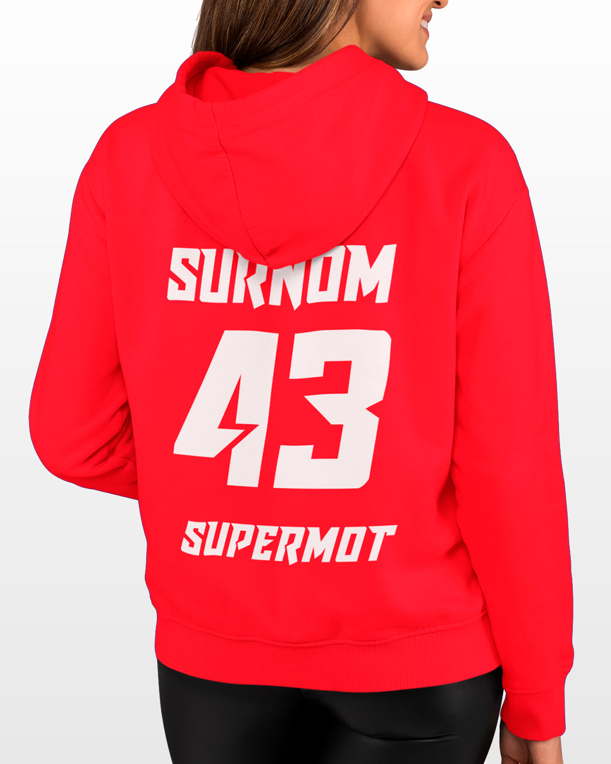 Hoodie Sweat à Capuche PERSONNALISÉ Rouge, photo 3