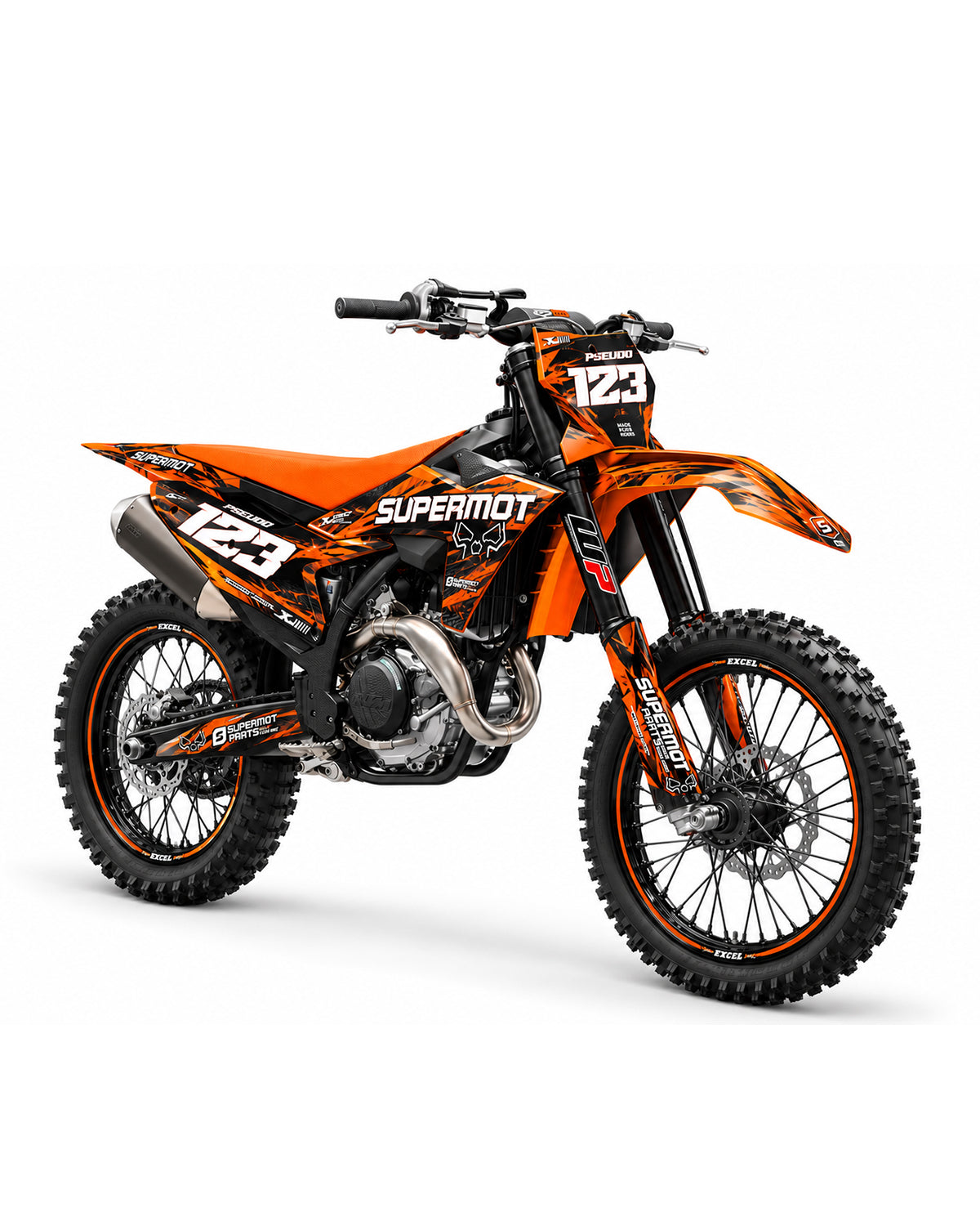Kit déco Cross / Enduro 100 % personnalisé SUPERMOT