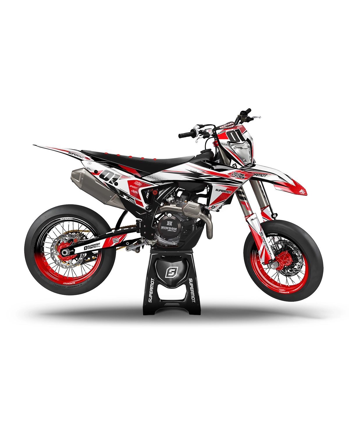 Kit Déco Moto Semi-Perso - FACTORY, Rouge, photo 1