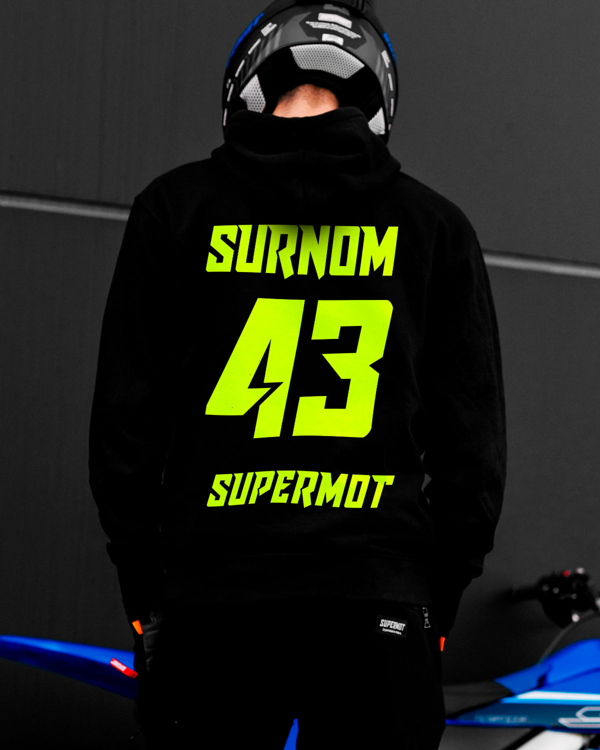 Hoodie Sweat à Capuche PERSONNALISÉ Jaune Fluo, photo 3
