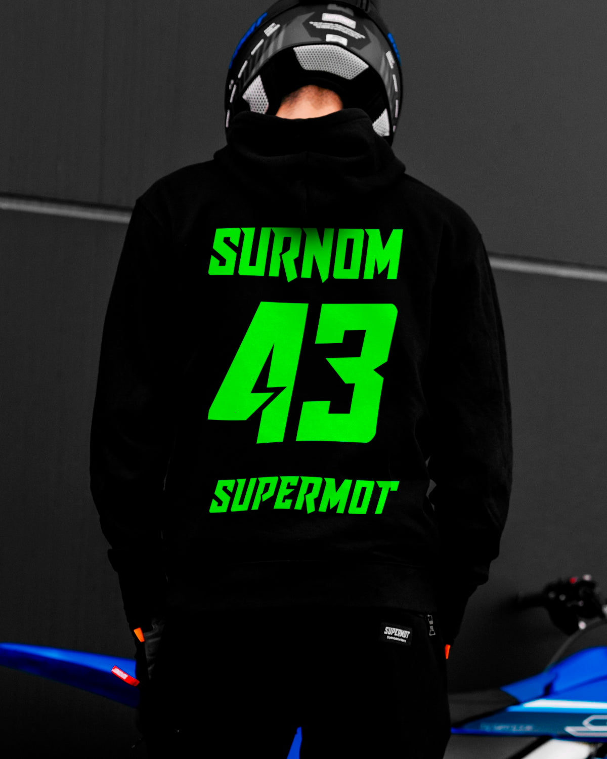 Hoodie Sweat à Capuche PERSONNALISÉ Vert Fluo, photo 3
