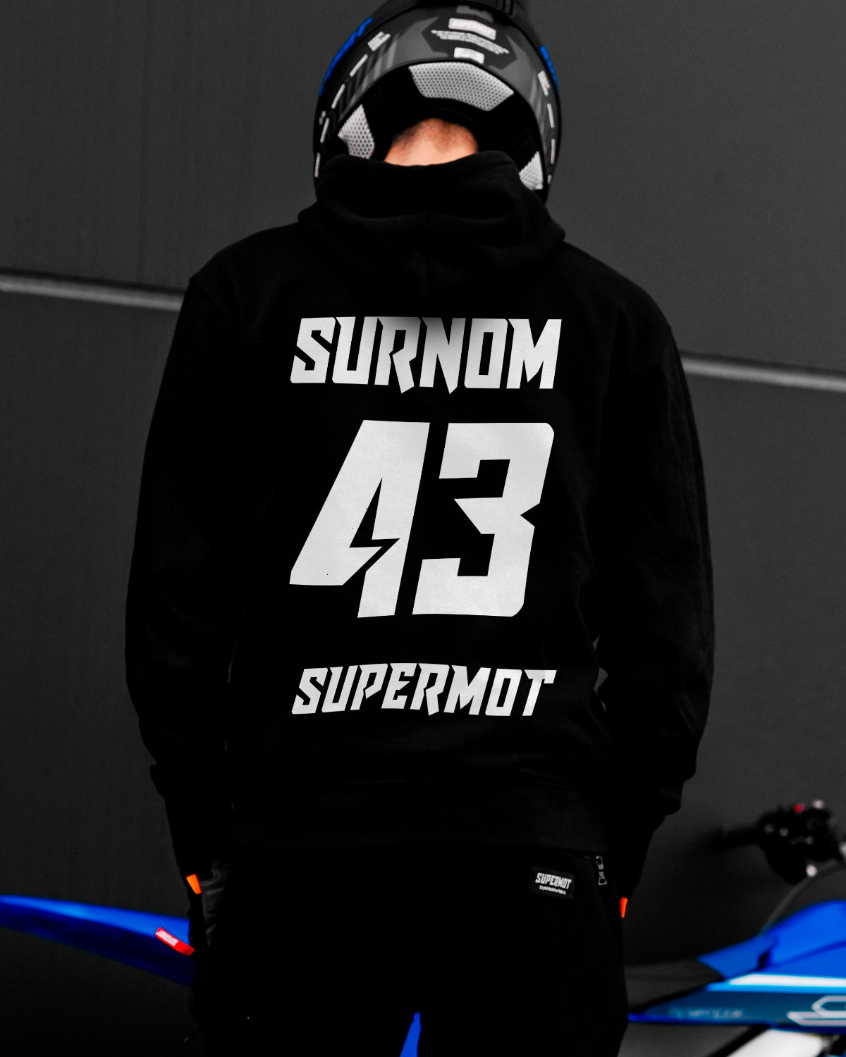 Hoodie Sweat à Capuche SUPERMOT PERSONNALISÉ Noir, photo 3