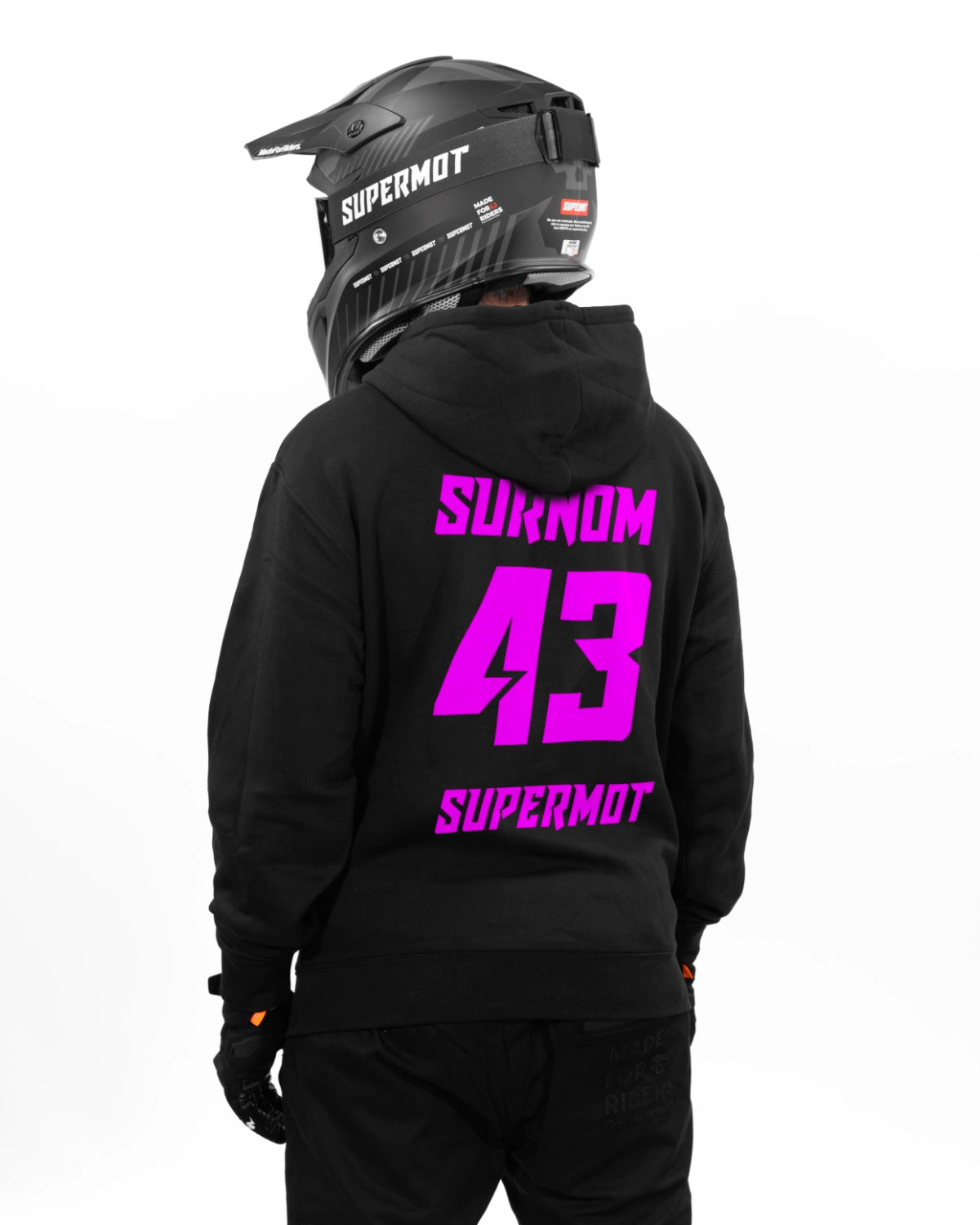Hoodie Sweat à Capuche PERSONNALISÉ Rose Fluo, photo 6