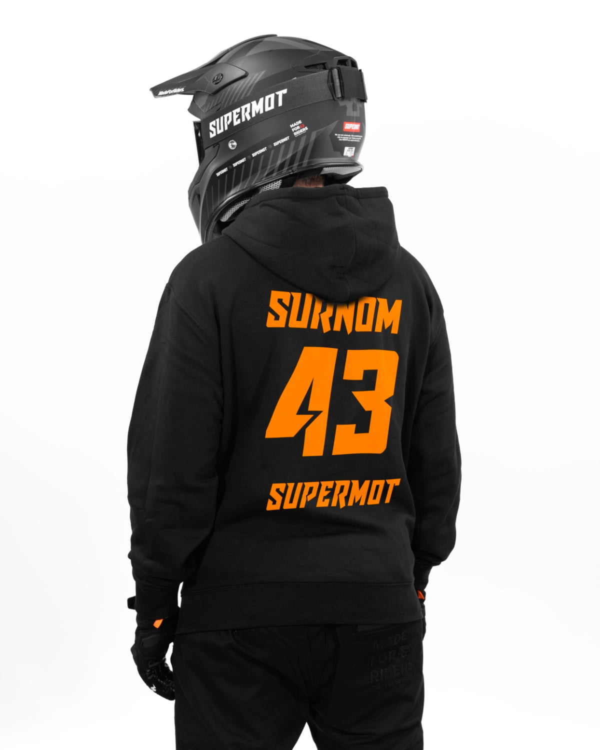Hoodie Sweat à Capuche PERSONNALISÉ Orange Fluo, photo 5