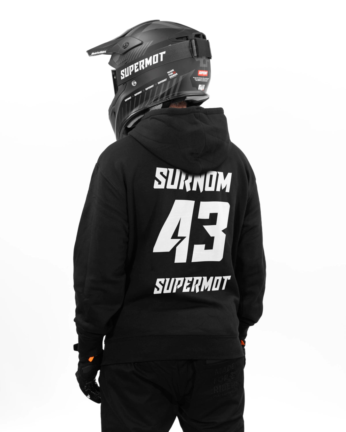 Hoodie Sweat à Capuche SUPERMOT PERSONNALISÉ Noir, photo 6