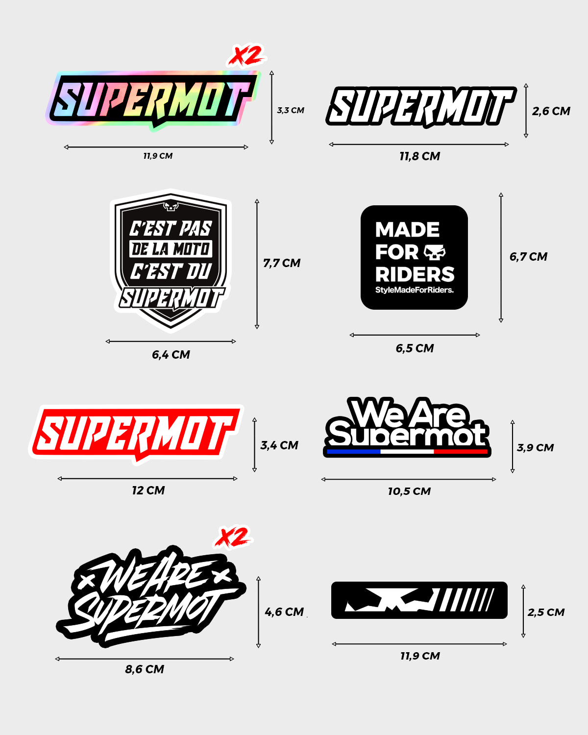 PACK de 10 Stickers SUPERMOT, photo 3