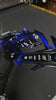 Kit déco semi perso ECLIPSE, finition classique brillant bleu, posé sur la moto
