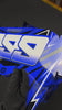Kit déco semi perso AERO, finition classique brillant bleu, posé sur la moto
