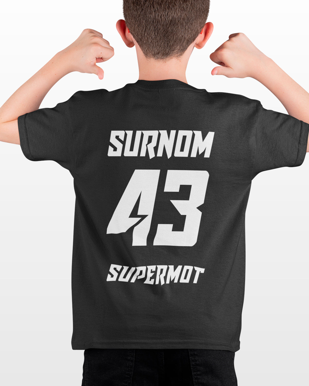 T-Shirt ENFANT SUPERMOT PERSONNALISÉ Noir, photo 2