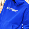 Hoodie Bleu Sweat à Capuche SLOGAN SUPERMOT – Image 2