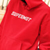 Hoodie Rouge Sweat à Capuche SLOGAN SUPERMOT – Image 2