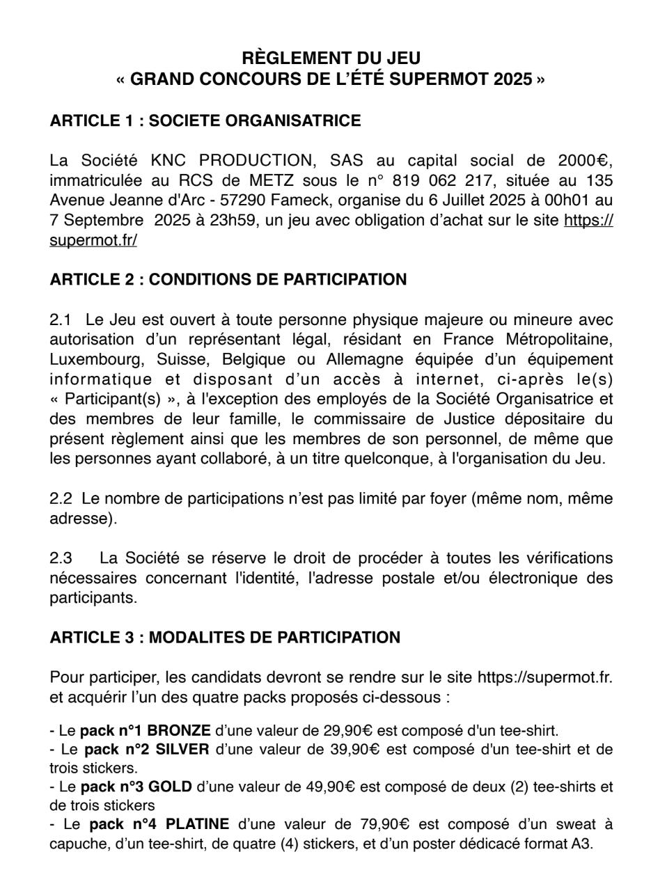 reglement concours 2025 page 1