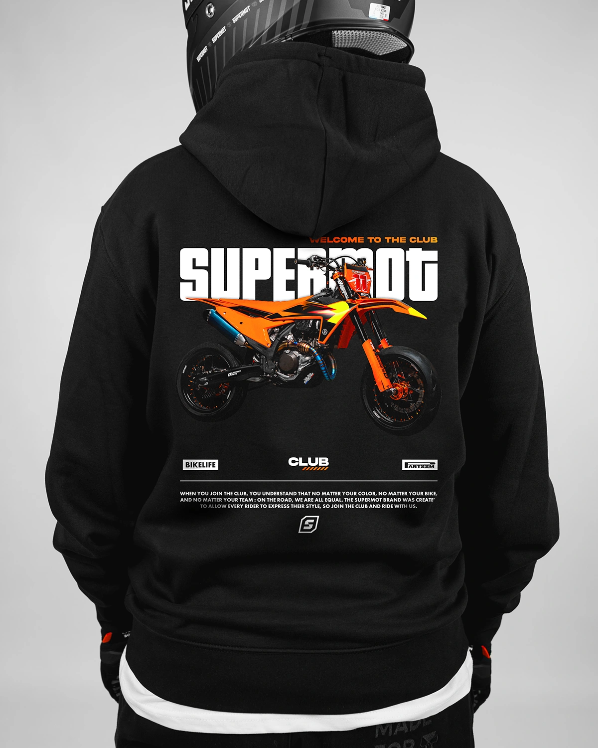 hoodie sweat à capuche club orange