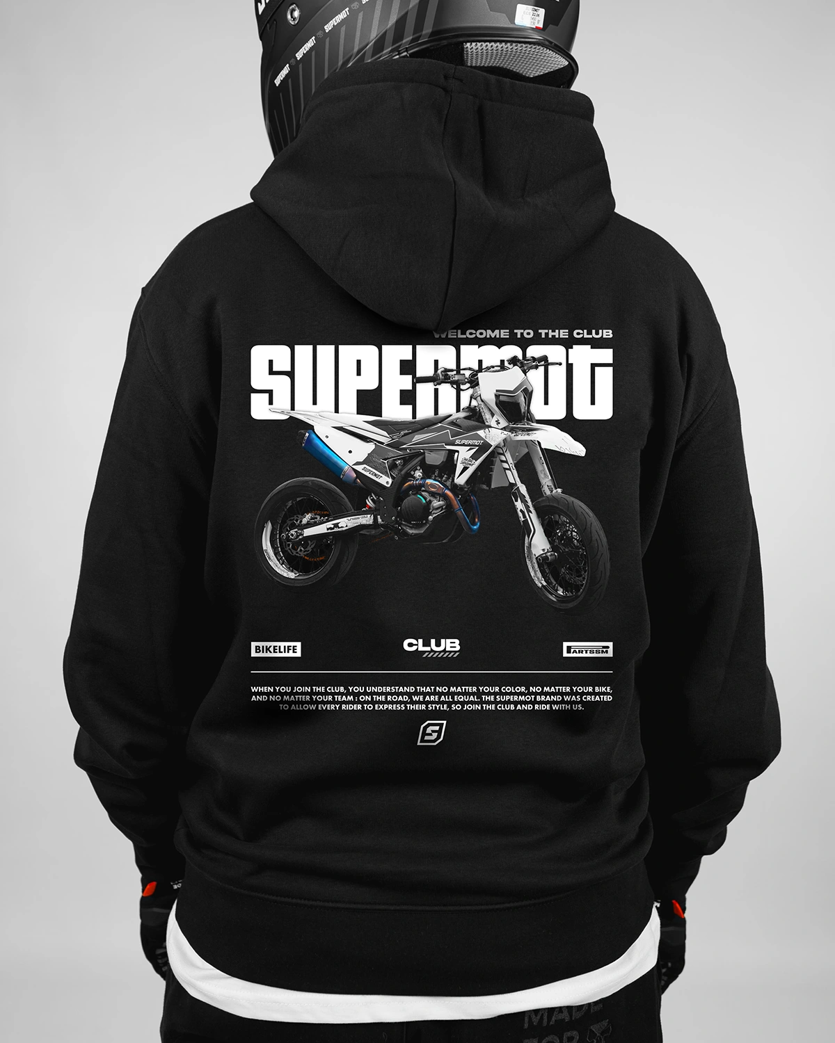 hoodie sweat à capuche club blanc