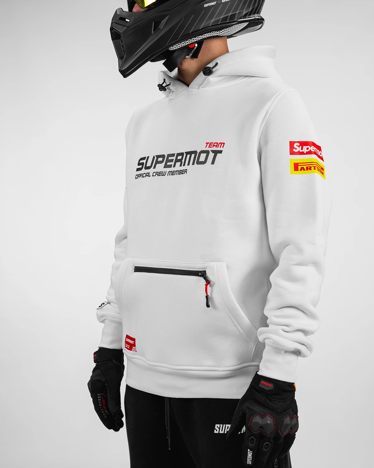 hoodie sweat à capuche team blanc