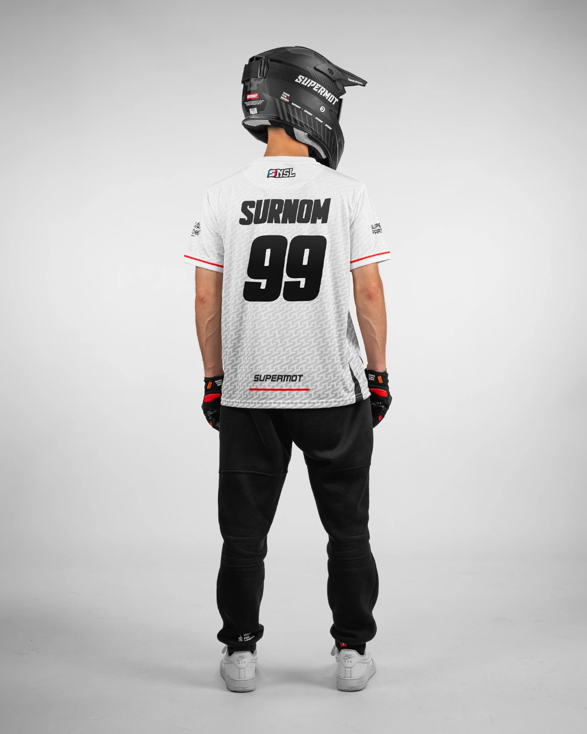 maillot supermot personnalisé blanc